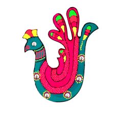 Handcrafted Folk Peacock Fridge Magnet Kitchen Decor